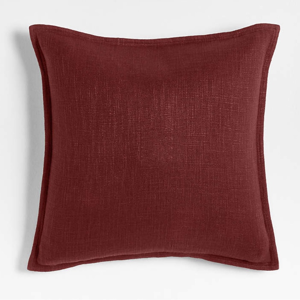 🌙 B45 - Crate & Barrel Chestnut Red 20"x20" Organic Laundered Linen Throw